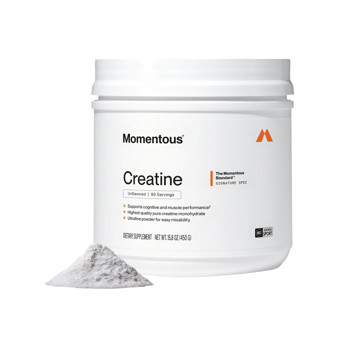 Momentous Creatine Monohydrate Powder, 5g per Serving, Unflavored