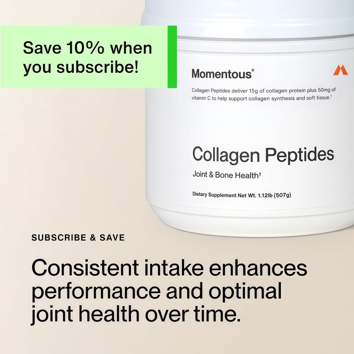 Momentous Grass-Fed Collagen Peptides Powder, Fortigel & Vitamin C